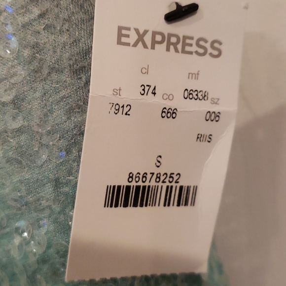 Brand New,Never used, tag still attached,Express grey&green sequence tank top. - Picture 8 of 8